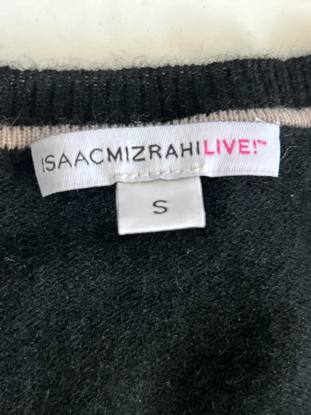 Isaac Mizrahi Live! Black Cashmere Ruffle Sweater - Size S image indicator(2)