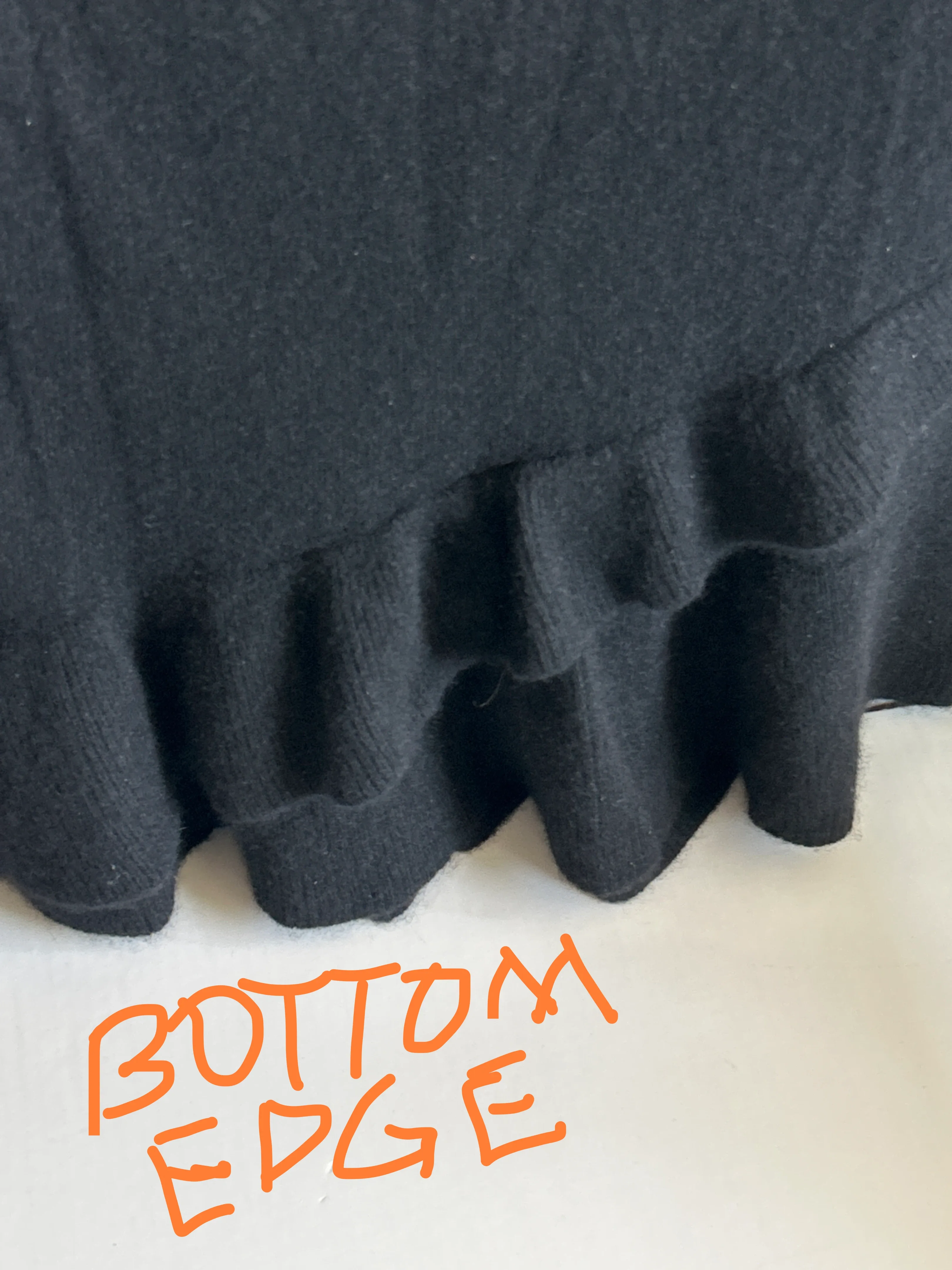 Isaac Mizrahi Live! Black Cashmere Ruffle Sweater - Size S image indicator(4)