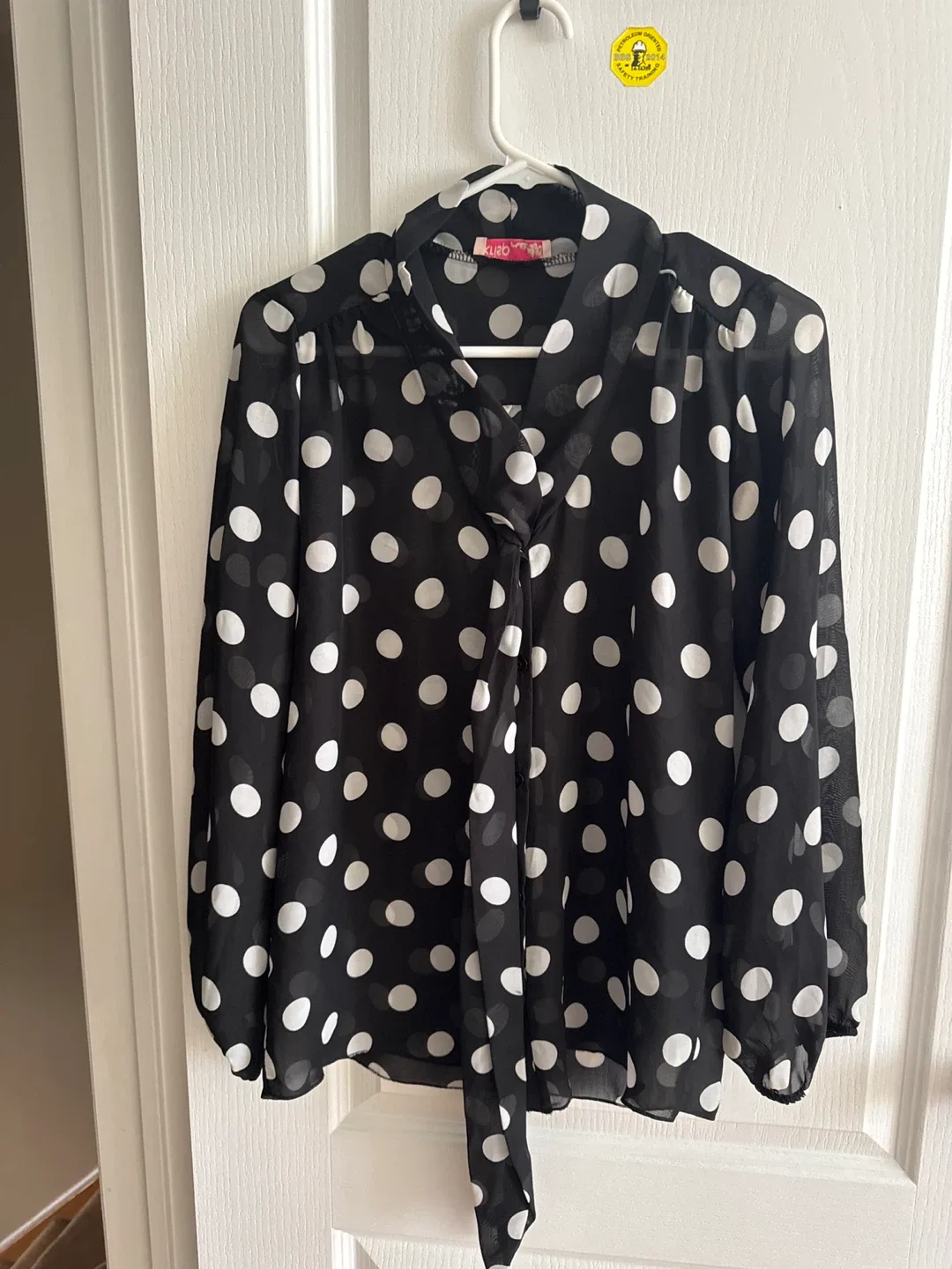 Cute Black and White Polka Dot Blouse thumbnail