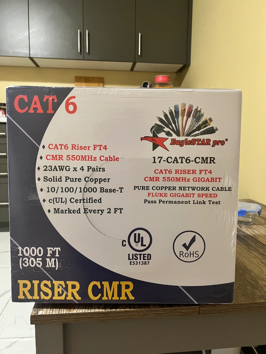 CAT6 Ethernet 1000FT Cable Packed Roll
