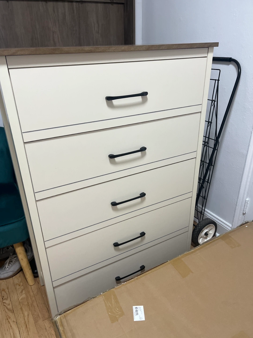 5-Drawer Dresser - Beige & Wood