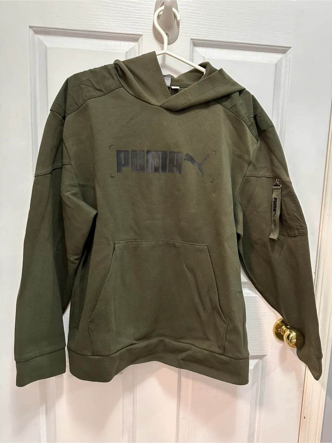 Puma Olive Green Hoodie - Size M thumbnail