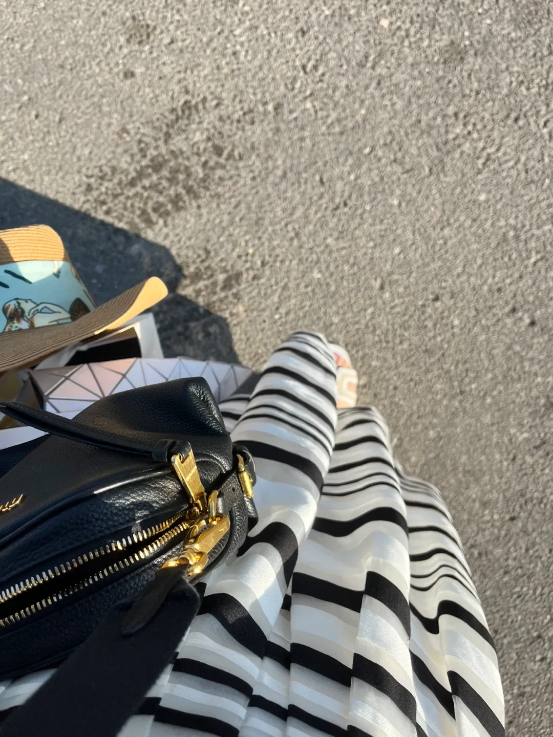 Striped Skirt - Black, White, & Grey thumbnail