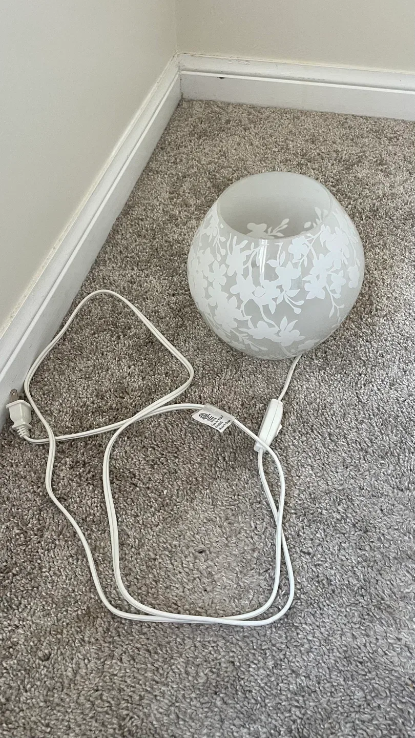 Floral Patterned Glass Globe Table Lamp image indicator(2)