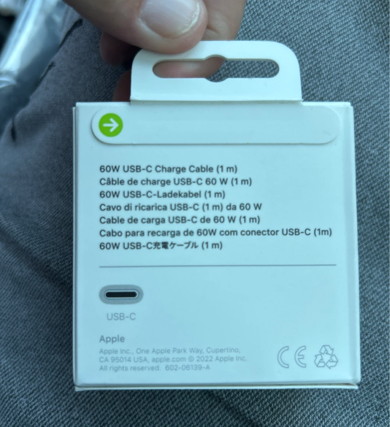 Apple USB-C 60W Charge Cable (1m) - New in Box - photo 2