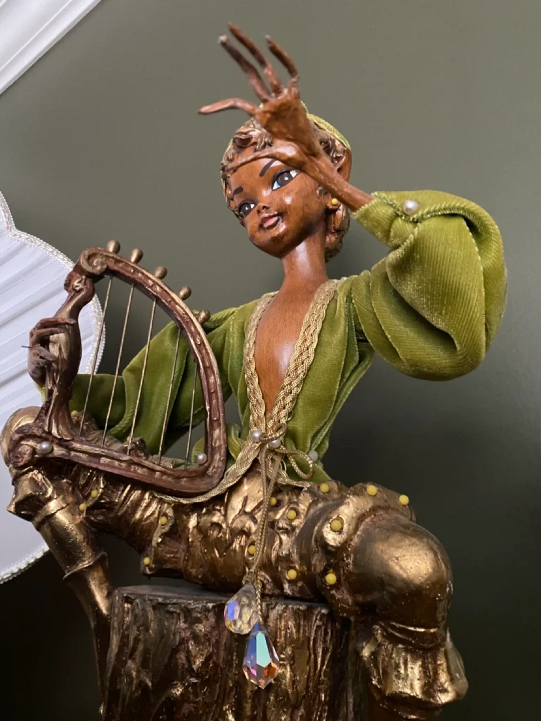 Vintage Pixie Figurine lamp with Harp image indicator(3)