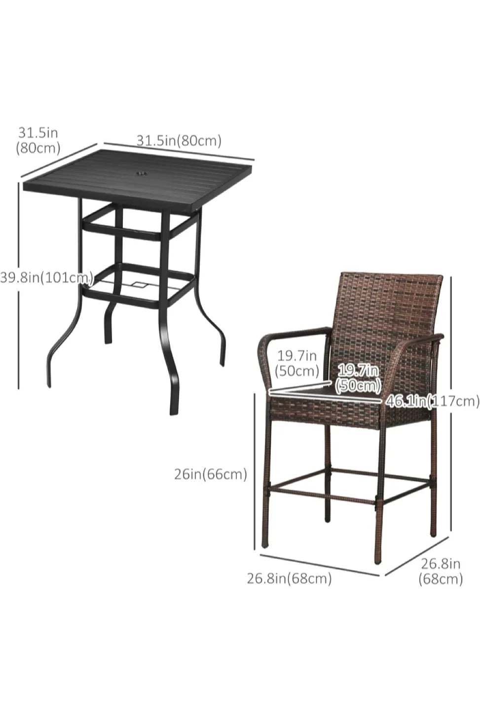 7 Piece Patio Set with Umbrella & heavy stand image indicator(5)