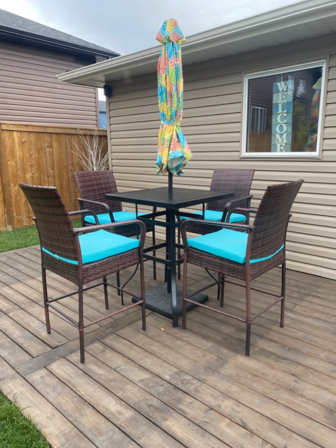 7 Piece Patio Set with Umbrella & heavy stand image indicator(2)