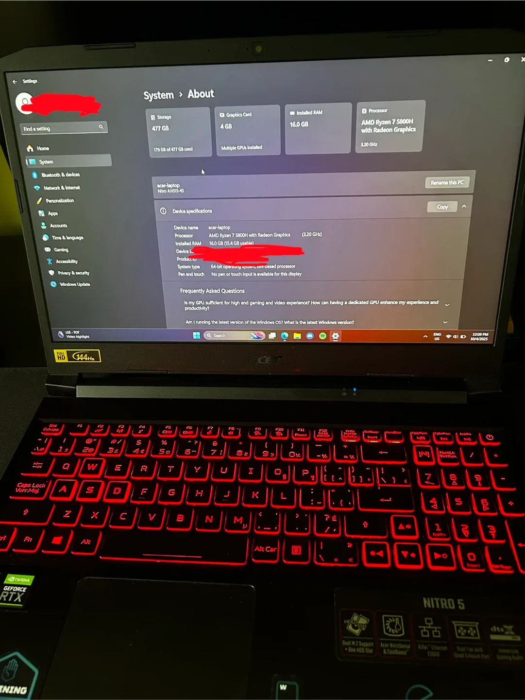 Acer Nitro 5 15.6 inch Gaming Laptop