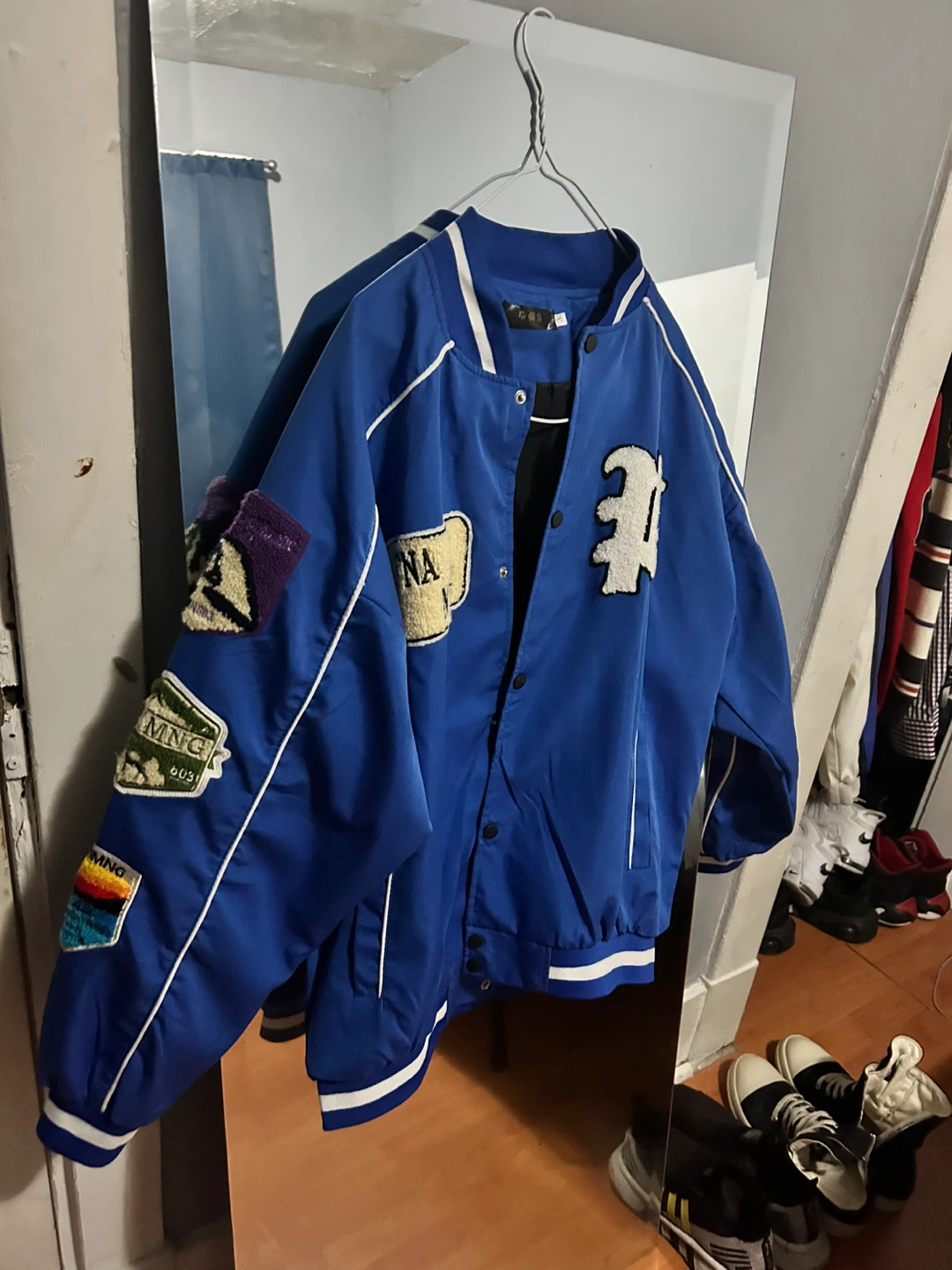 💙Blue Varsity windbreaker Jacket for sale at $60 size Large - photo 3