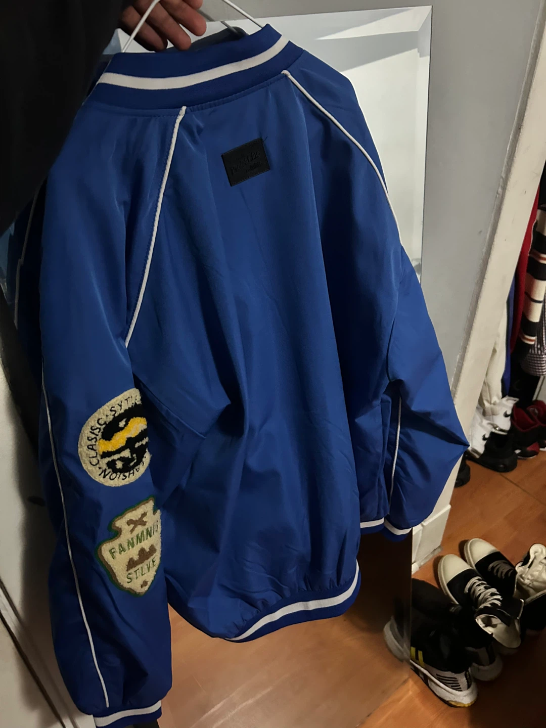 💙Blue Varsity windbreaker Jacket for sale at $60 size Large - photo 2