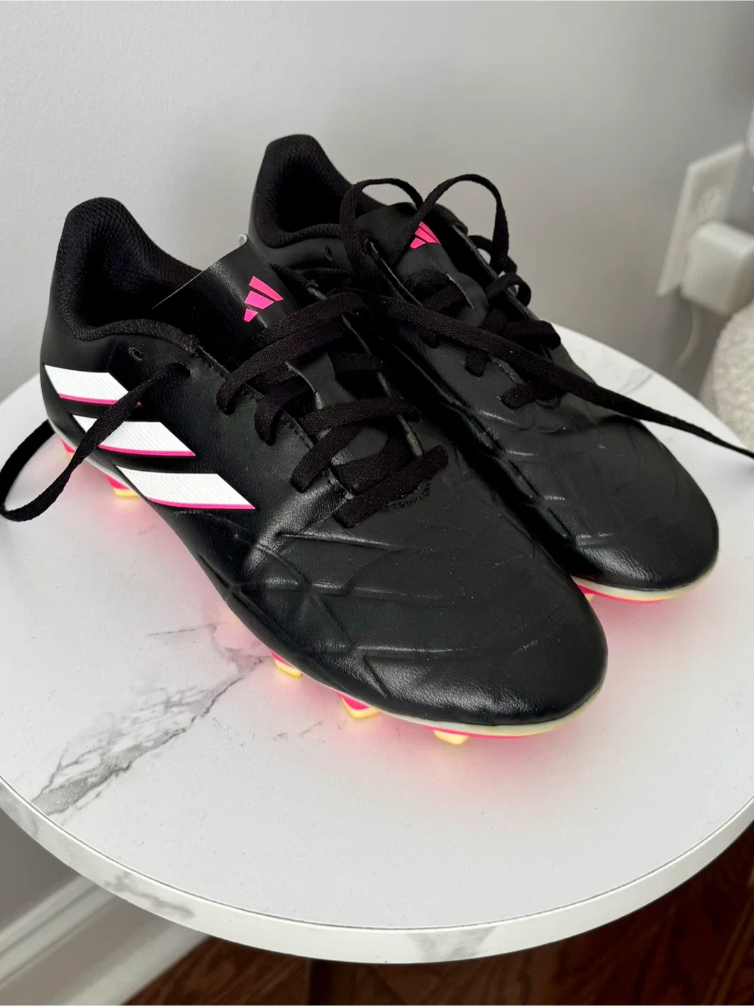 Youth size 4 - Adidas Copa Soccer Cleats - Black & Pink thumbnail