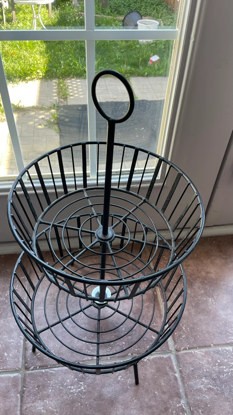 Two-Tier Metal Fruit Basket