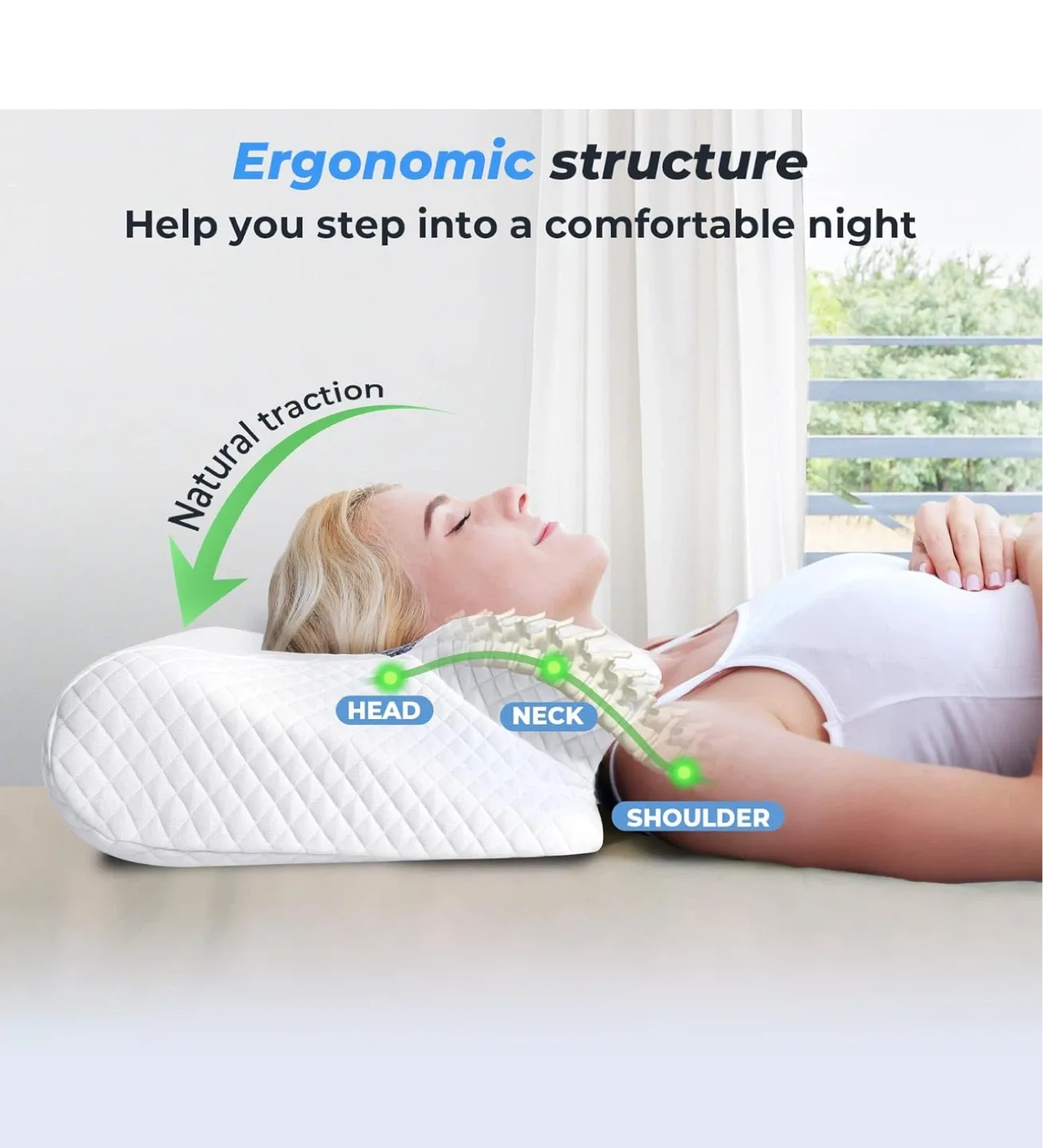 SAHEYER Cervical Neck Pillow, 2 in 1 Support image indicator(3)