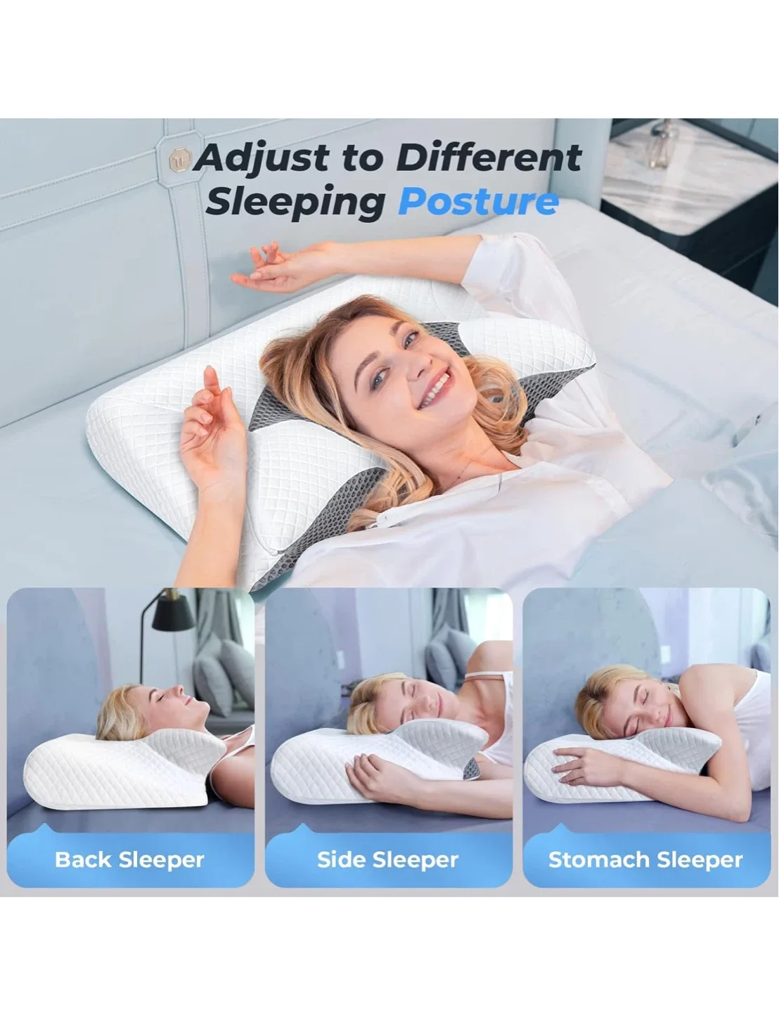 SAHEYER Cervical Neck Pillow, 2 in 1 Support image indicator(4)