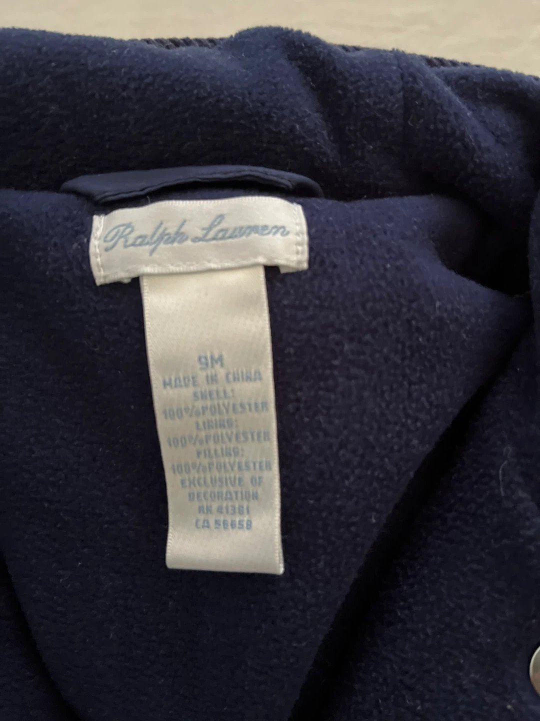 Ralph Lauren 9M Navy Blue Quilted Snowsuit - photo 2