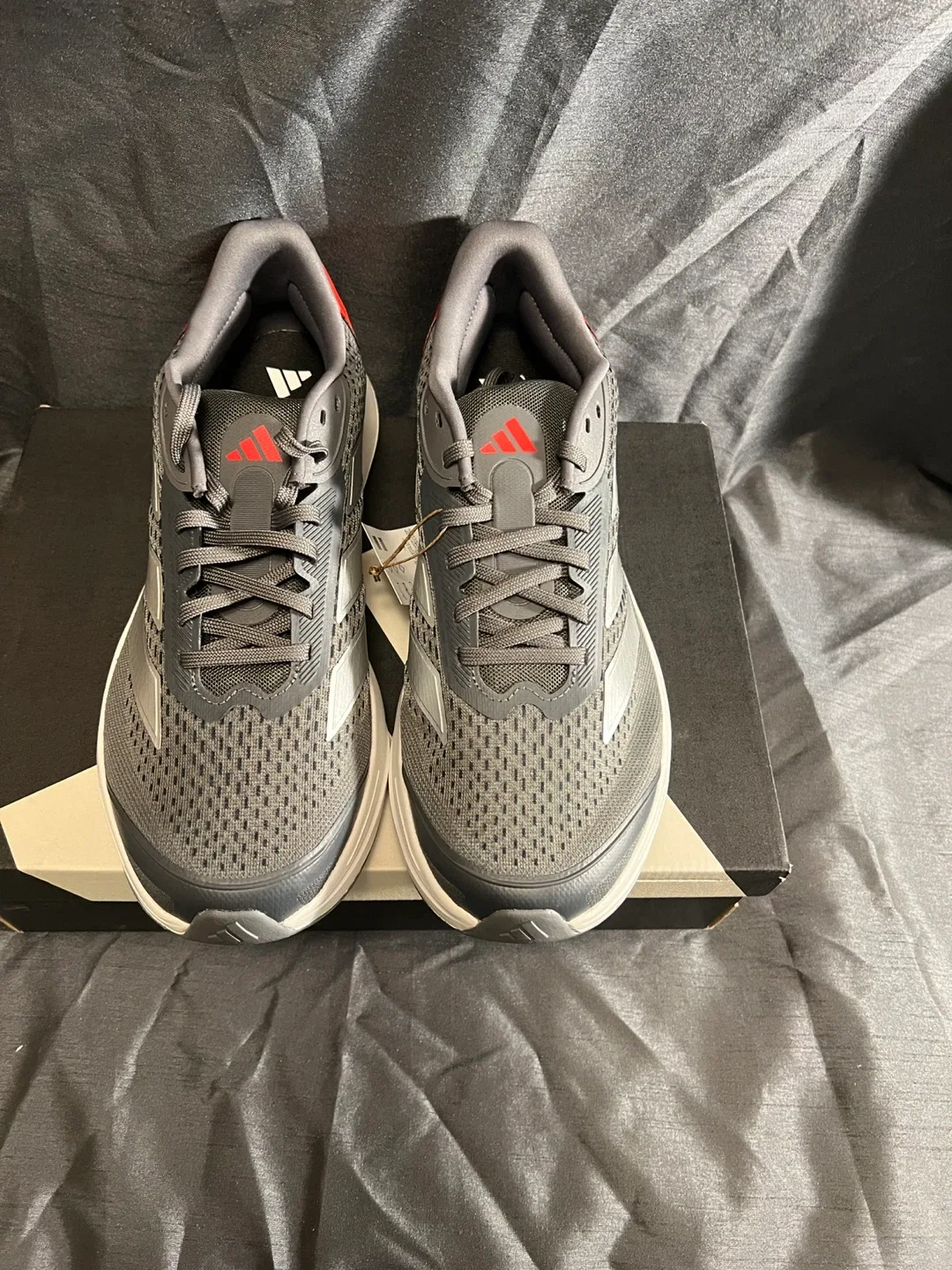 Adidas Lightmotion Grey/Red Running Shoes thumbnail