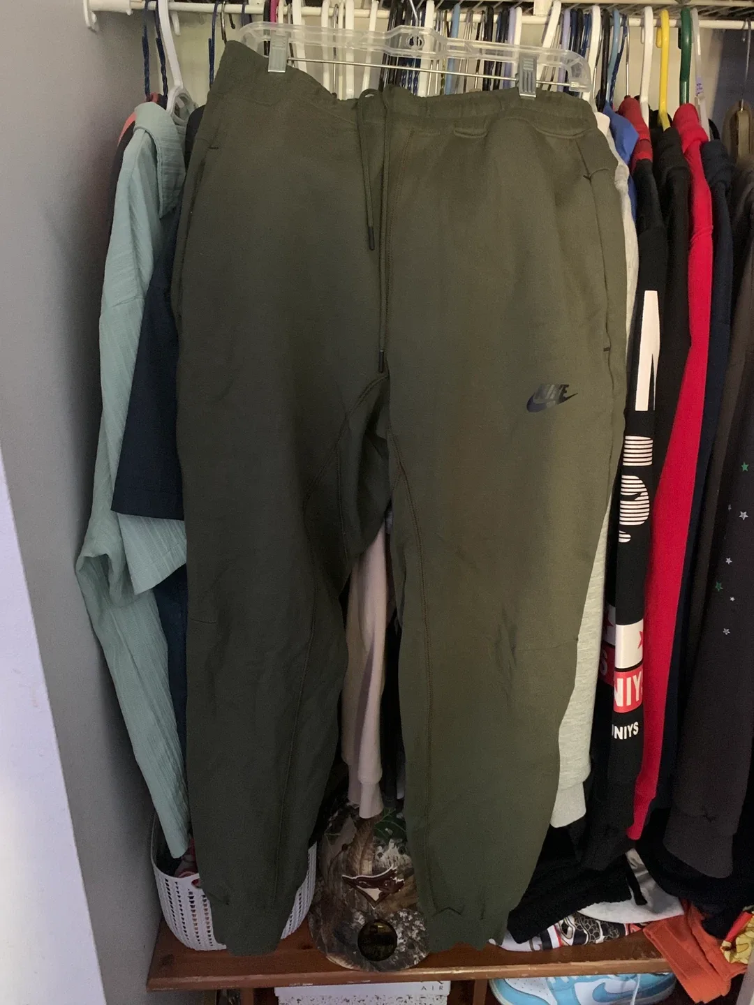 Nike tech Olive Green Joggers - Size M thumbnail
