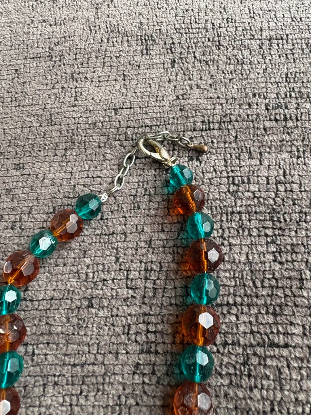 Beaded Necklace - Green & Amber Tones image indicator(2)