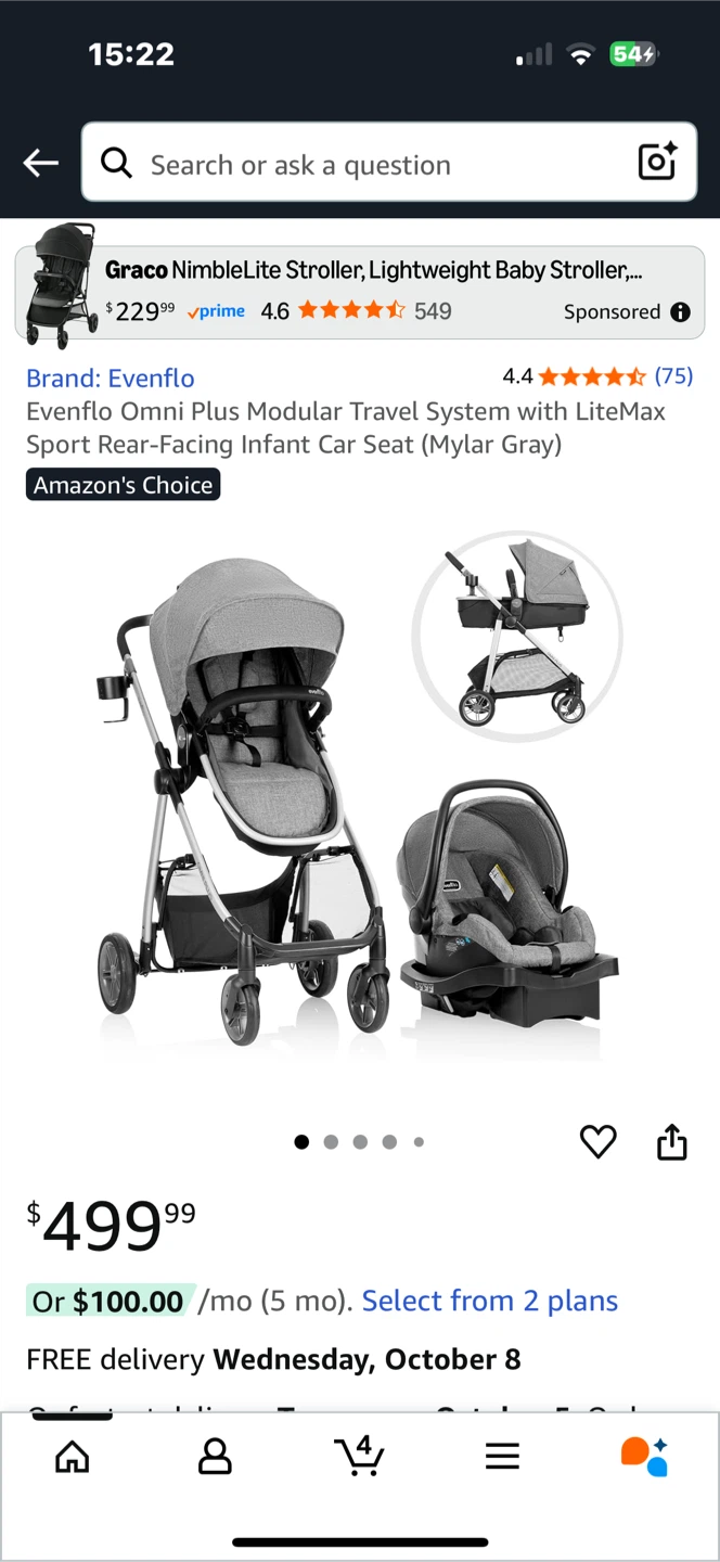 Evenflo Travel System -Gray, Excellent condition!!!