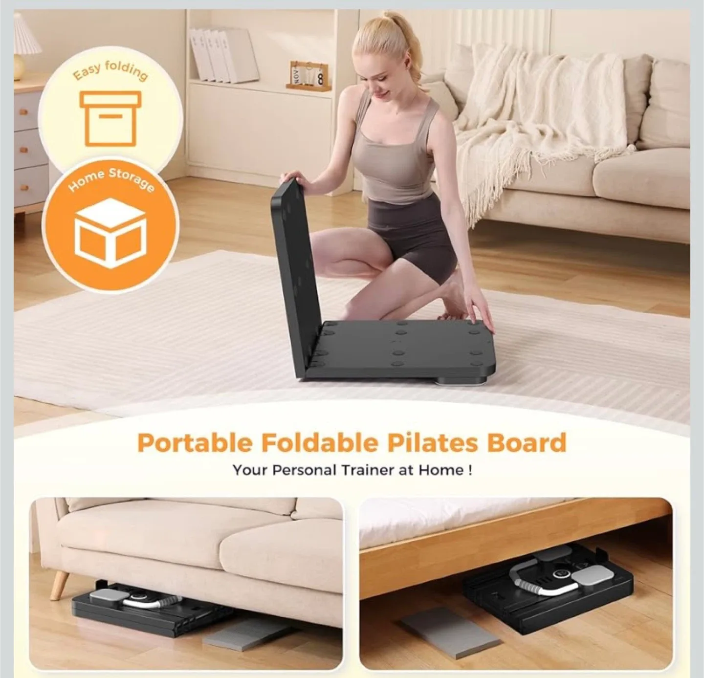 Portable Pilates Reformer Board image indicator(4)