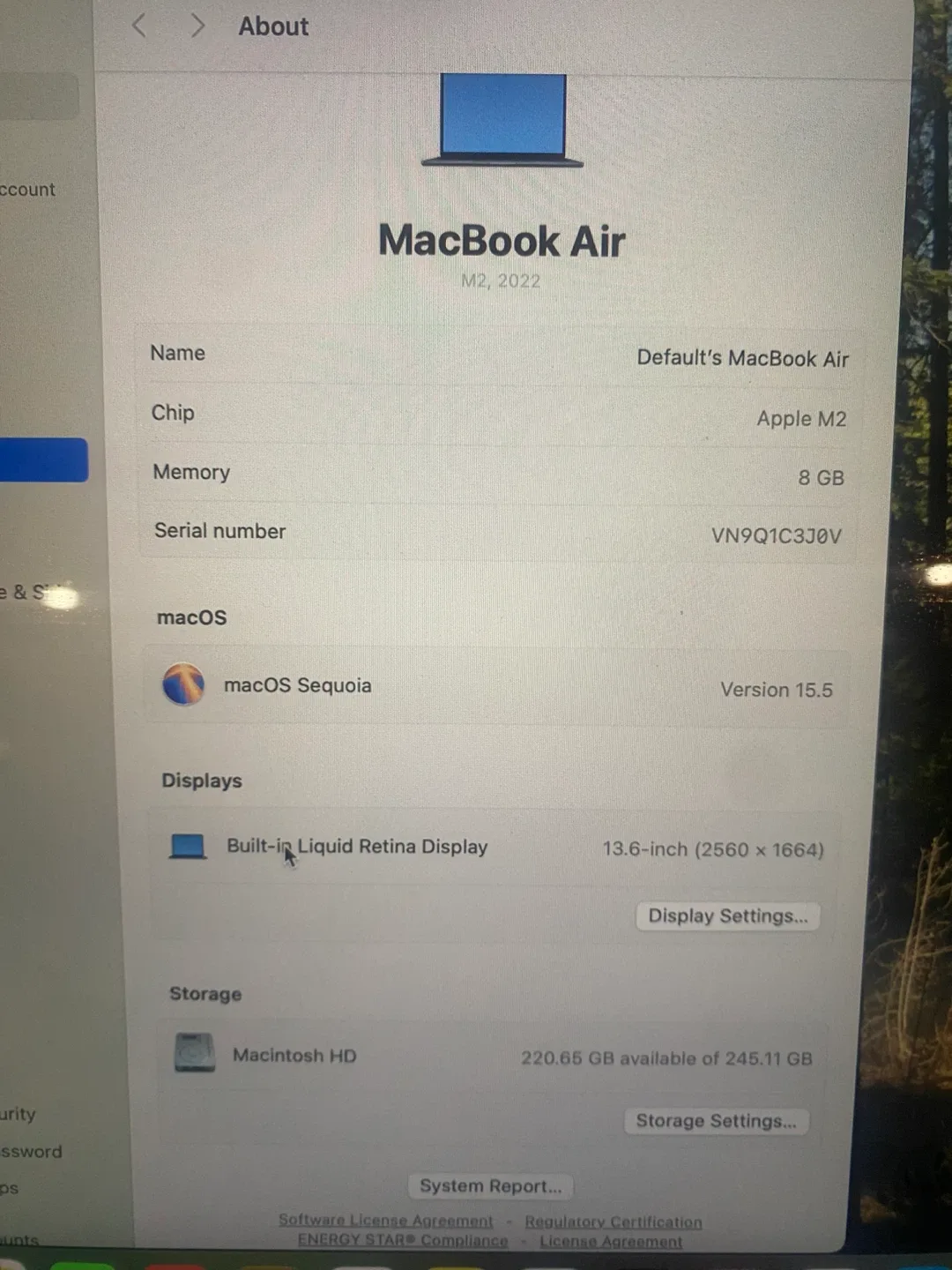2022 MacBook Air M2, 8GB Memory thumbnail