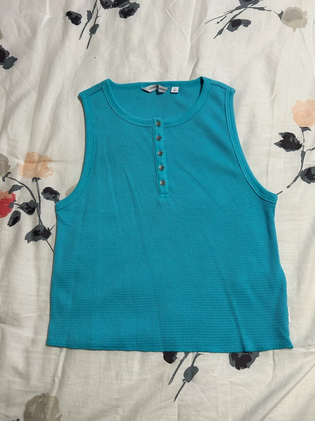 Calvin Klein Waffle Knit Tank Top - Size L thumbnail