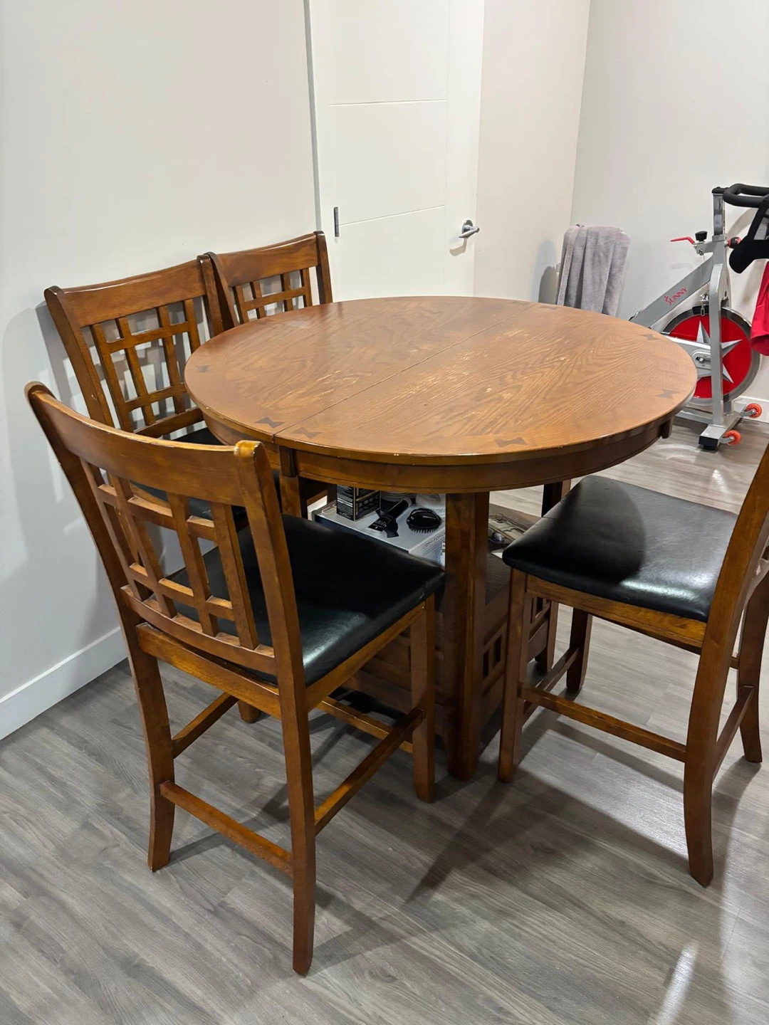 Round Wooden Dining Table with 4 Chairs - photo 2