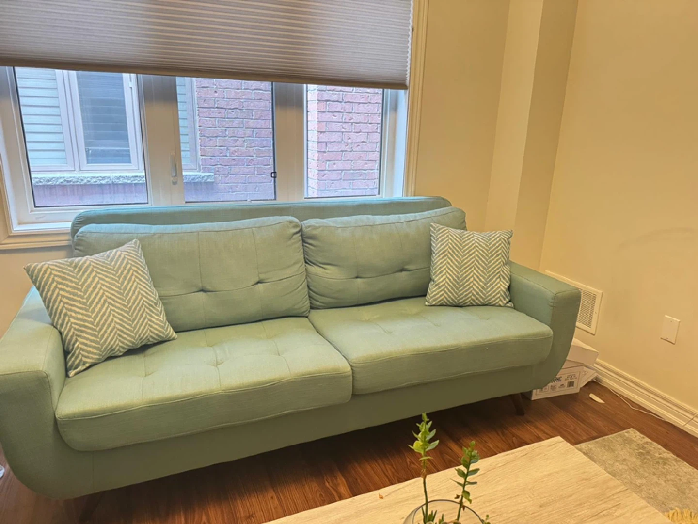 Light Green Sofa with Pillows - photo 4