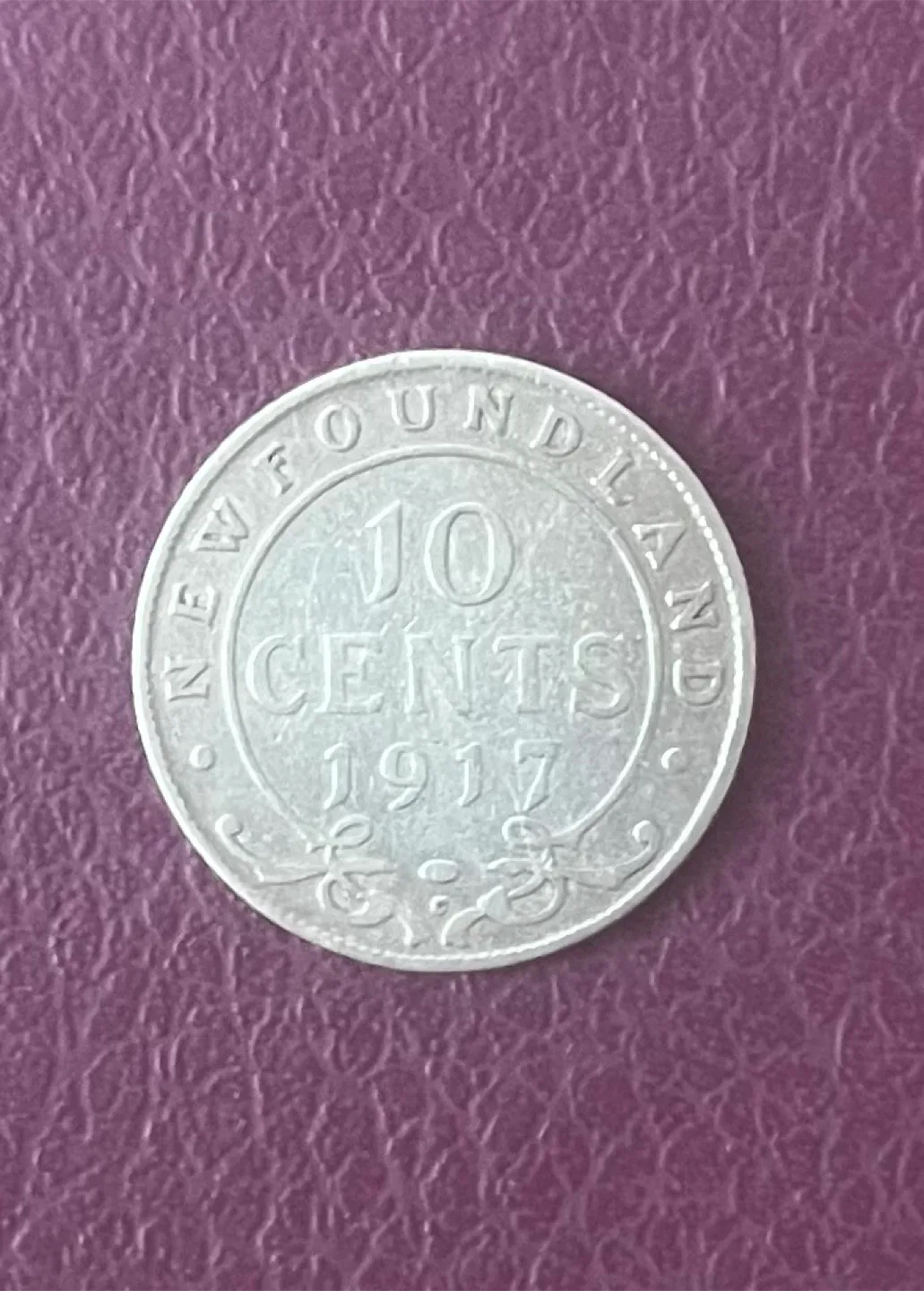 Vintage Silver 1917 Newfoundland Canada 10 Cent Coin thumbnail