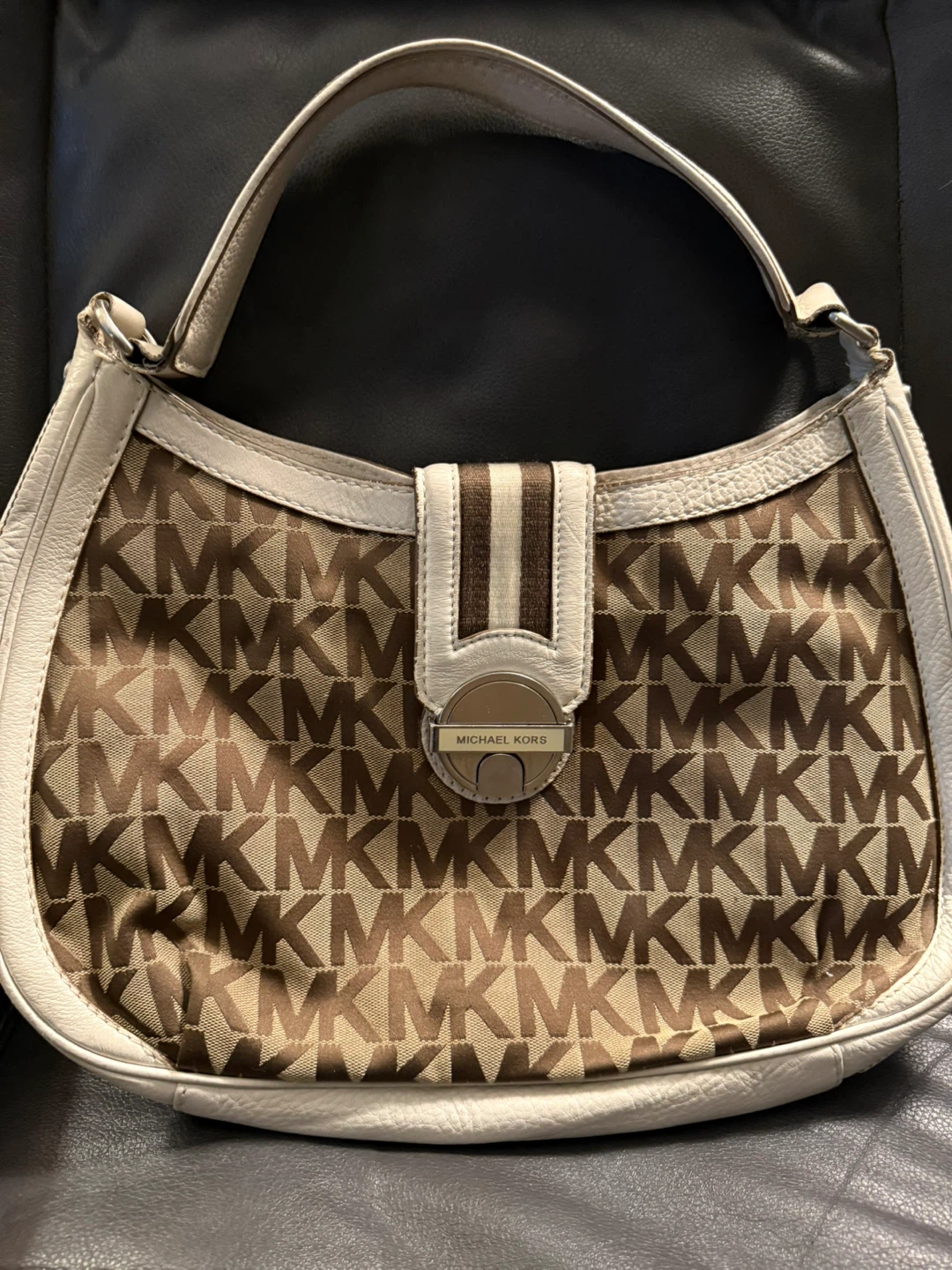 Michael Kors Brown & White Handbag