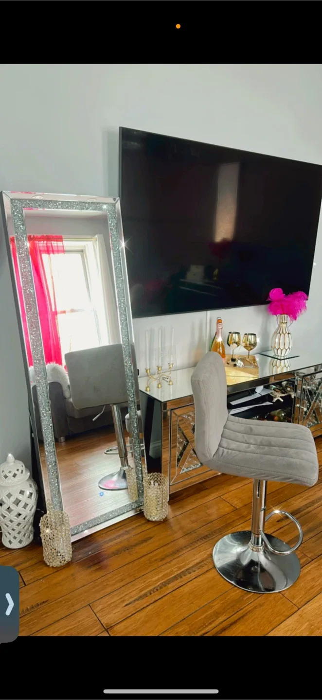 Encrusted Crystals Floor Mirror W/Led image indicator(4)