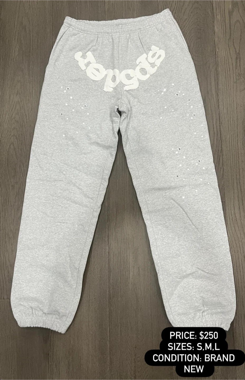New Sp5der Grey Hoodie & Sweatpants Set - Size S - photo 2
