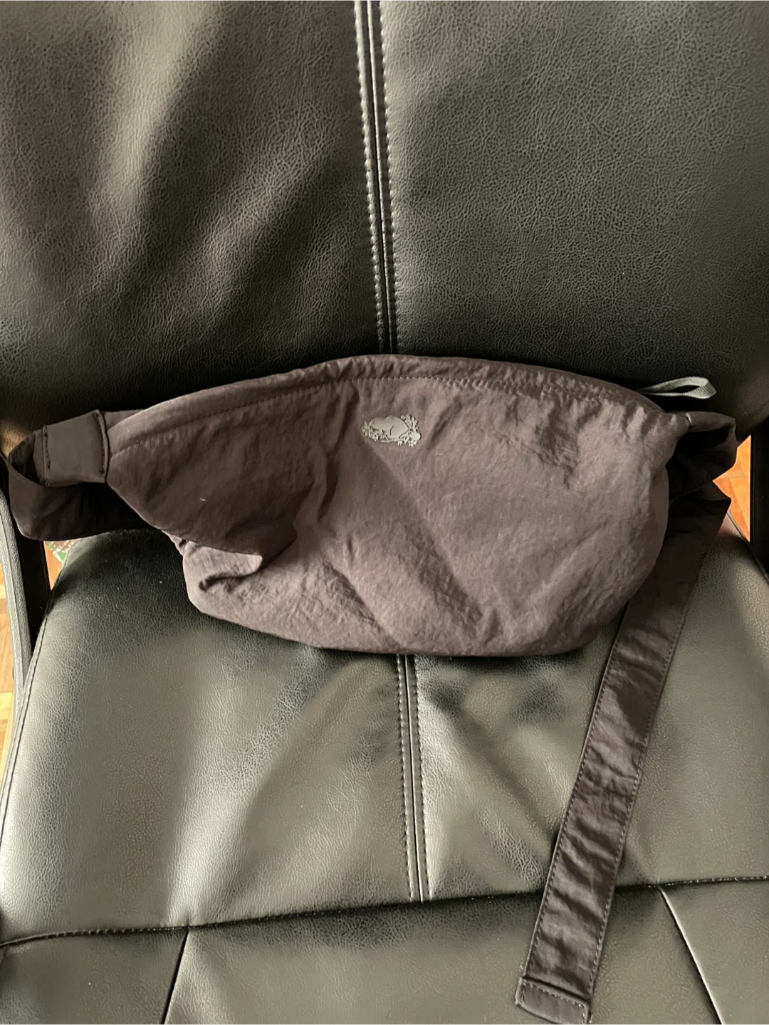 Roots Black Nylon Sling Bag