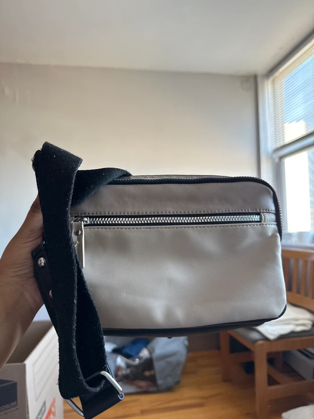 Beige & Black Crossbody Bag thumbnail