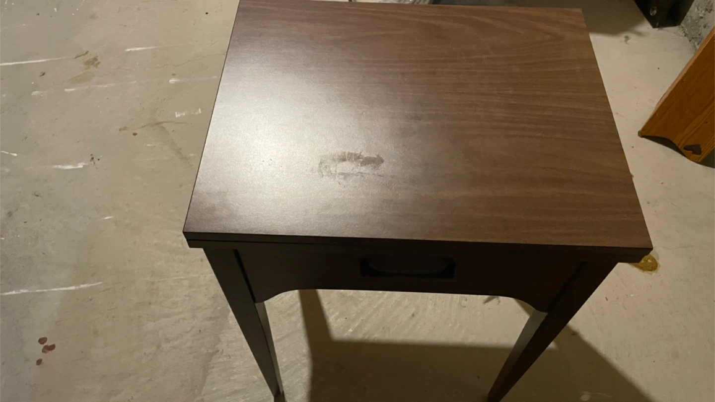 Vintage Sewing Machine Cabinet - Dark Wood - photo 3