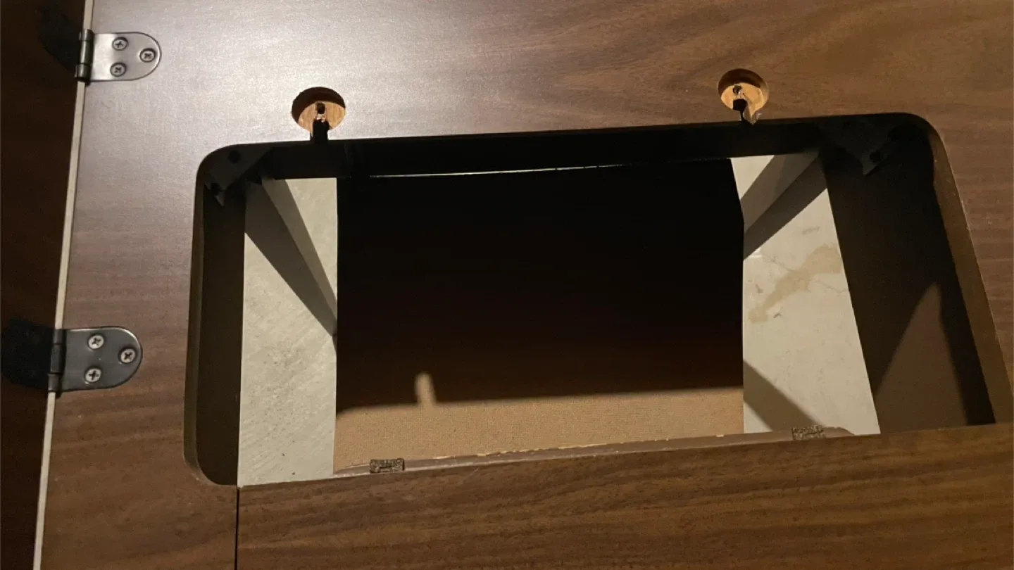 Vintage Sewing Machine Cabinet - Dark Wood image indicator(4)