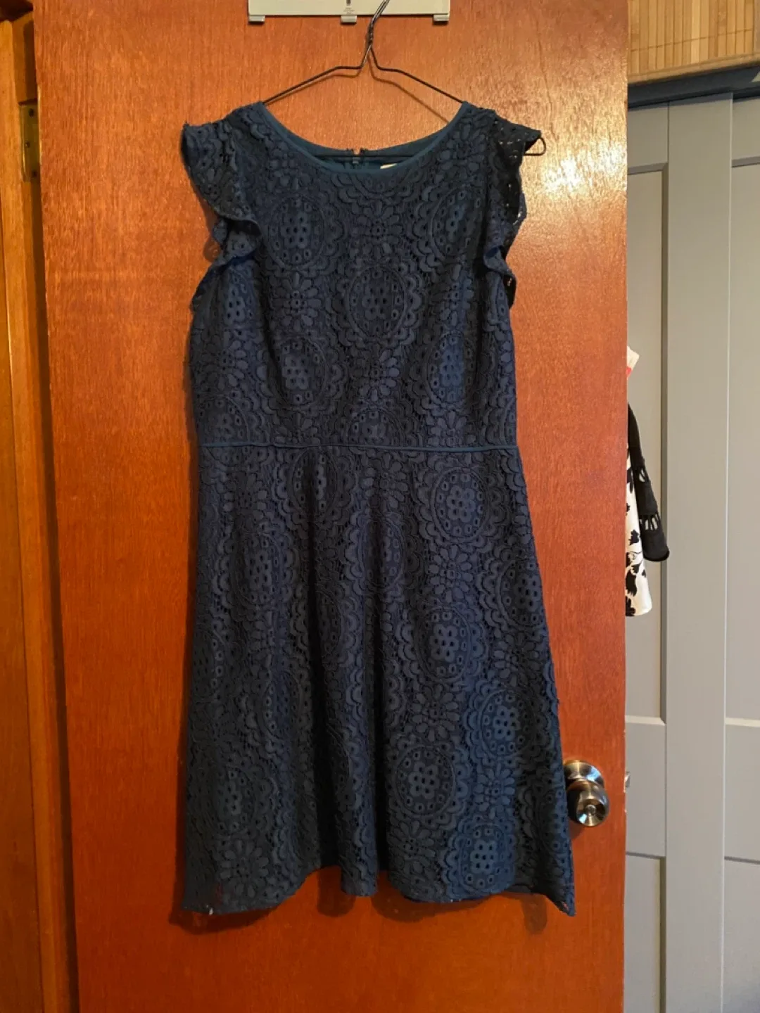 LOFT Navy Blue Lace Dress - Size 4 thumbnail