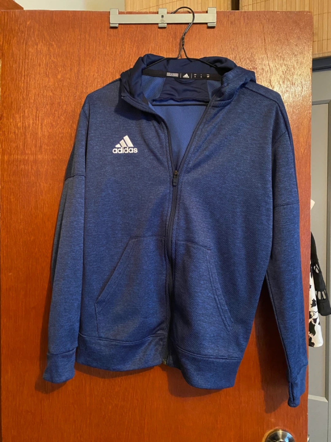 Adidas Blue Zip-Up Hoodie - Size Small