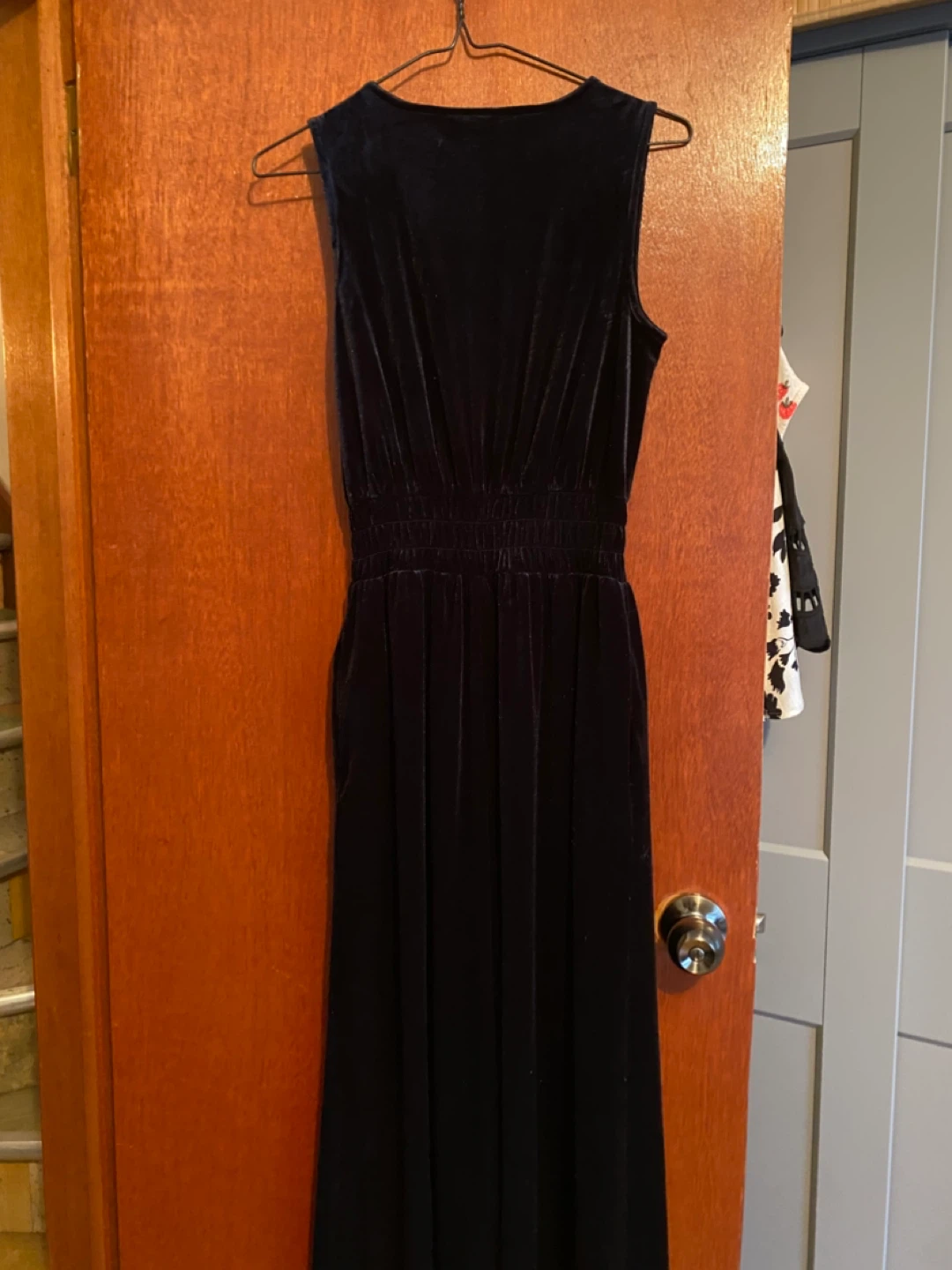 GAP Black Velvet Sleeveless Jumpsuit - Size Small - photo 3