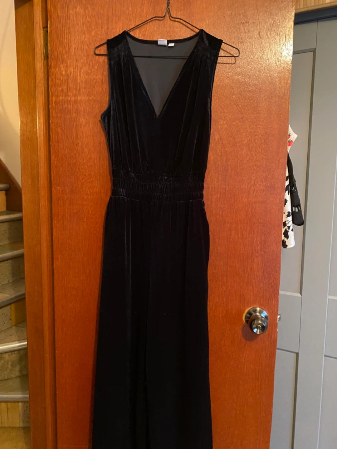 GAP Black Velvet Sleeveless Jumpsuit - Size Small