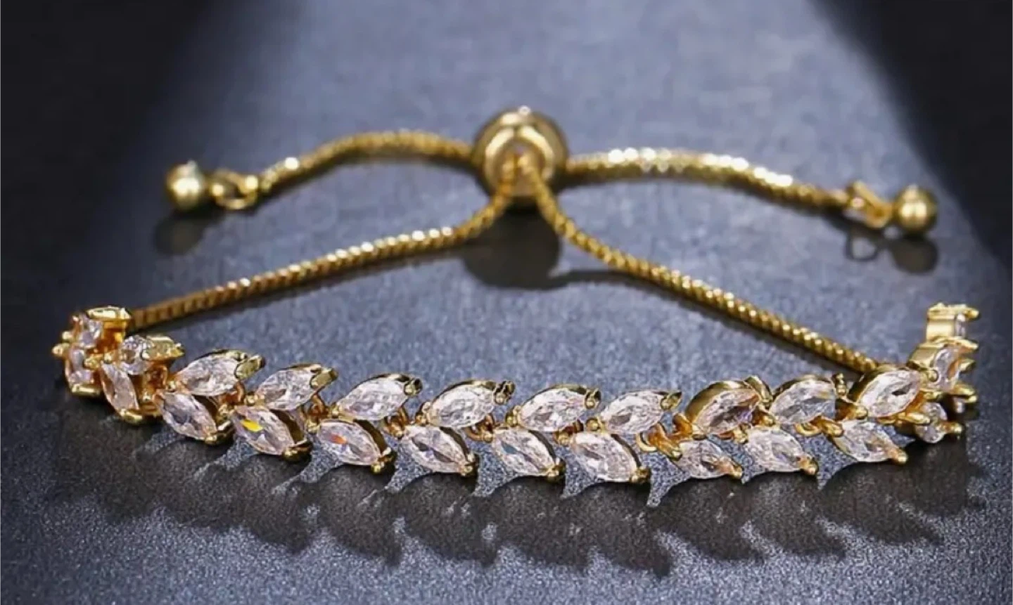 Gold Leaf Adjustable Bracelet $26
