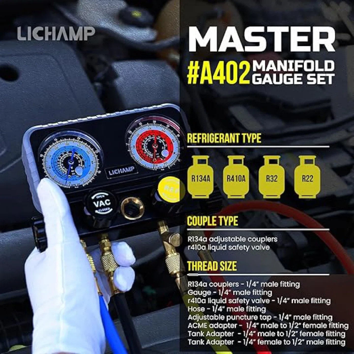 Lichamp Master A402 Manifold Gauge Set image indicator(5)