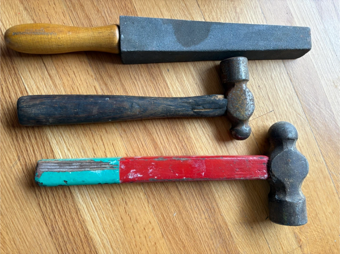 Vintage Carborundum Stone with Wooden Handle