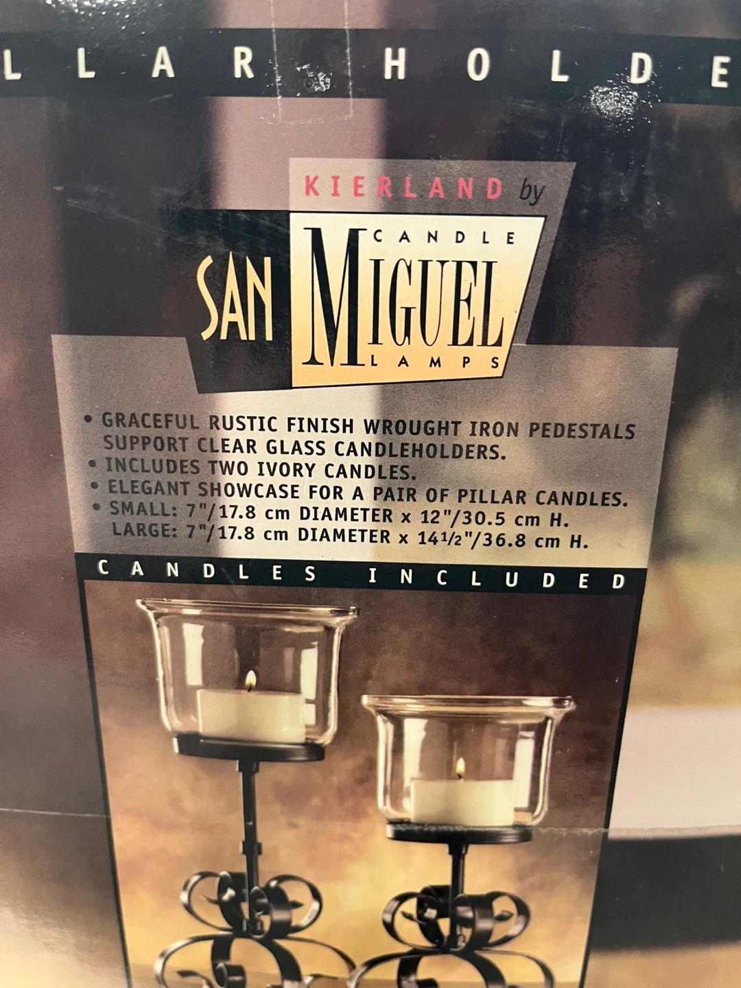San Miguel Candle Lamps Pillar Holders - New in Box! image indicator(3)