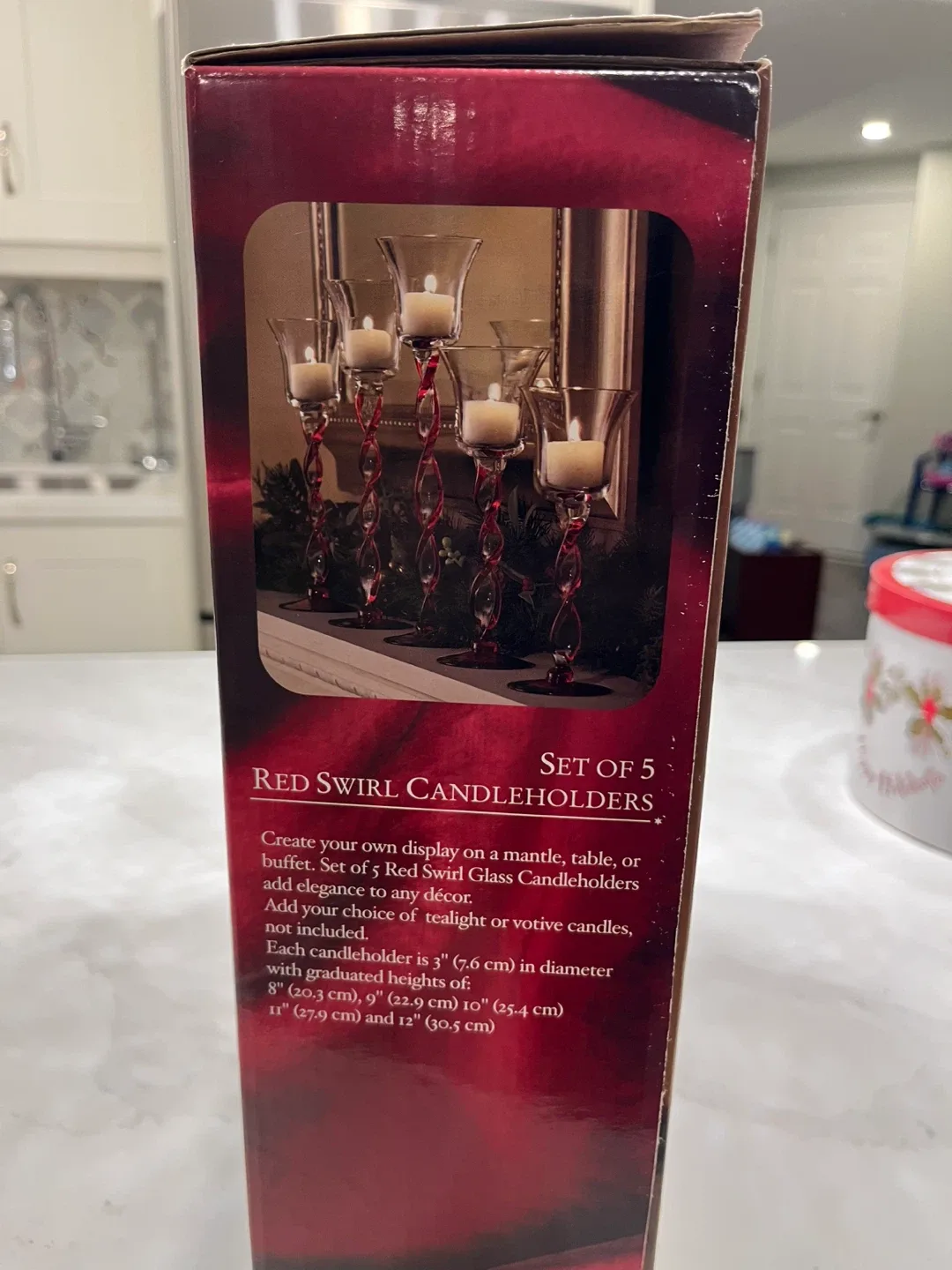 Holiday Things Red Swirl Candlestick Set of 5 image indicator(2)