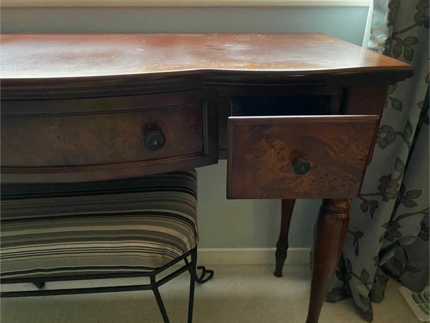 🧡Bombay Wooden Vanity Desk with Stool image indicator(4)