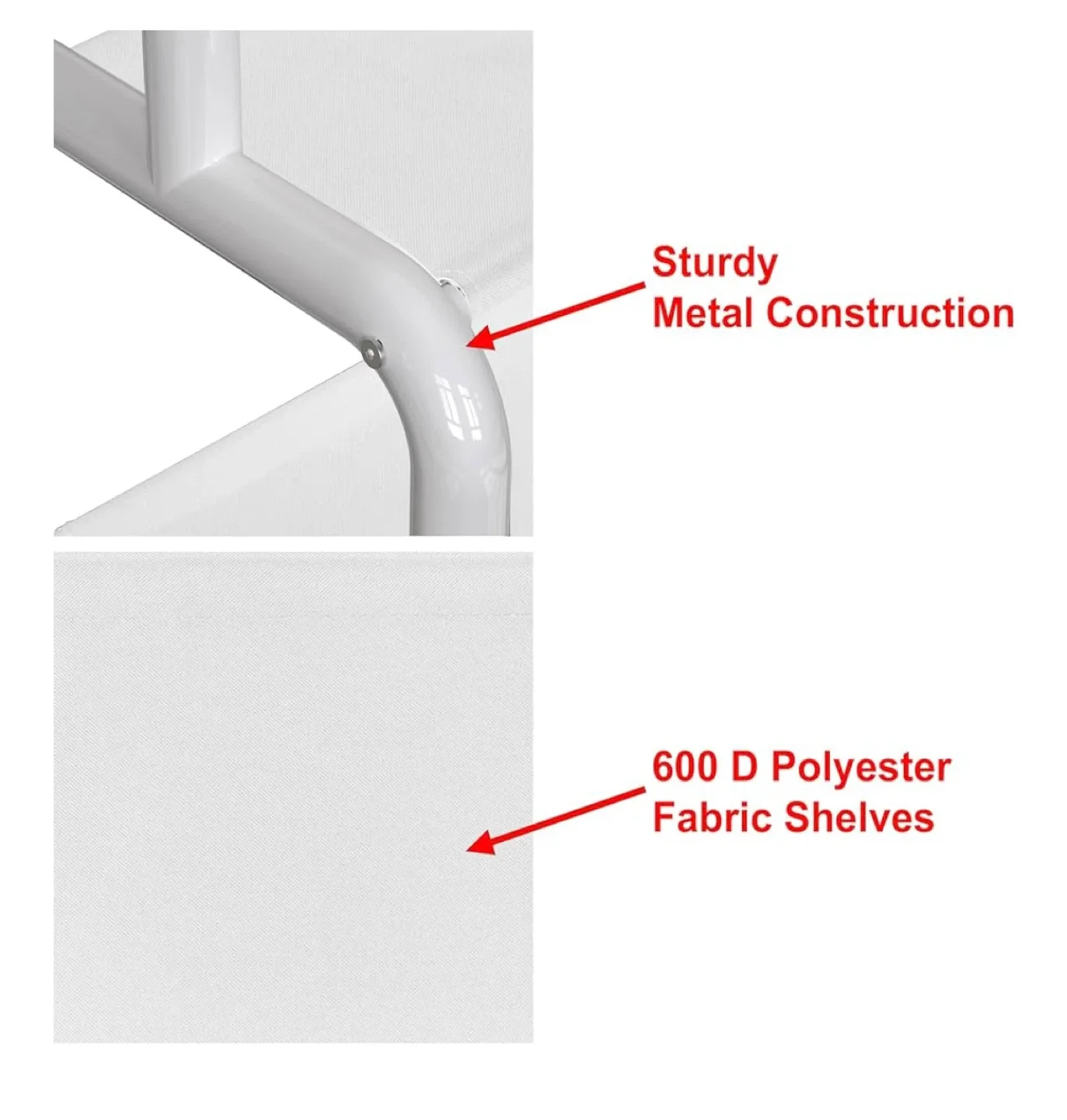 Simple Houseware Garment Rack with Shelves - White image indicator(4)