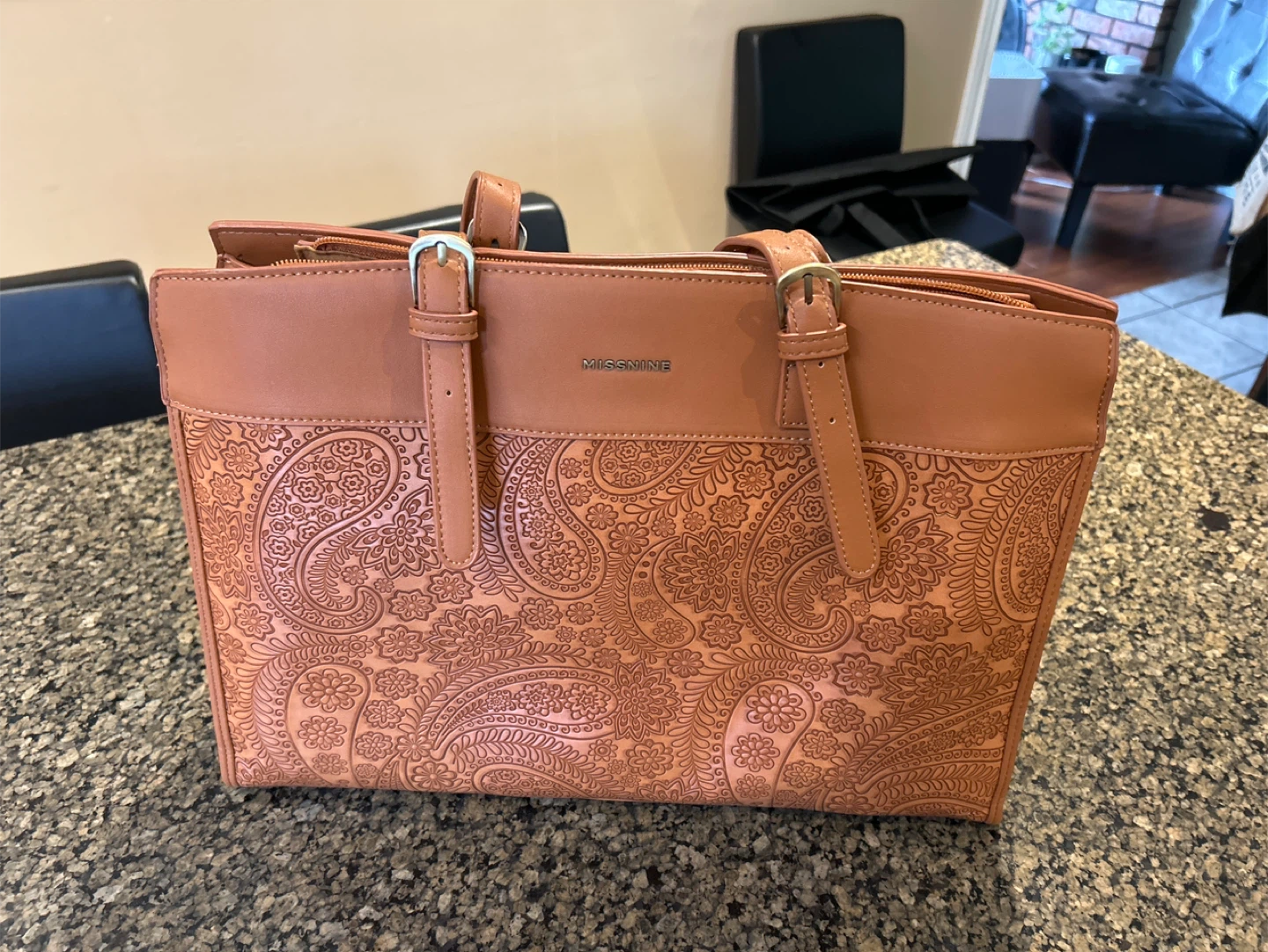 Missnine Tote Bag - Paisley Design