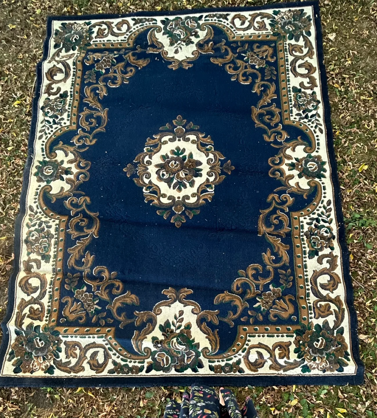 Vintage Style Blue Floral Rug🧡 image indicator(2)